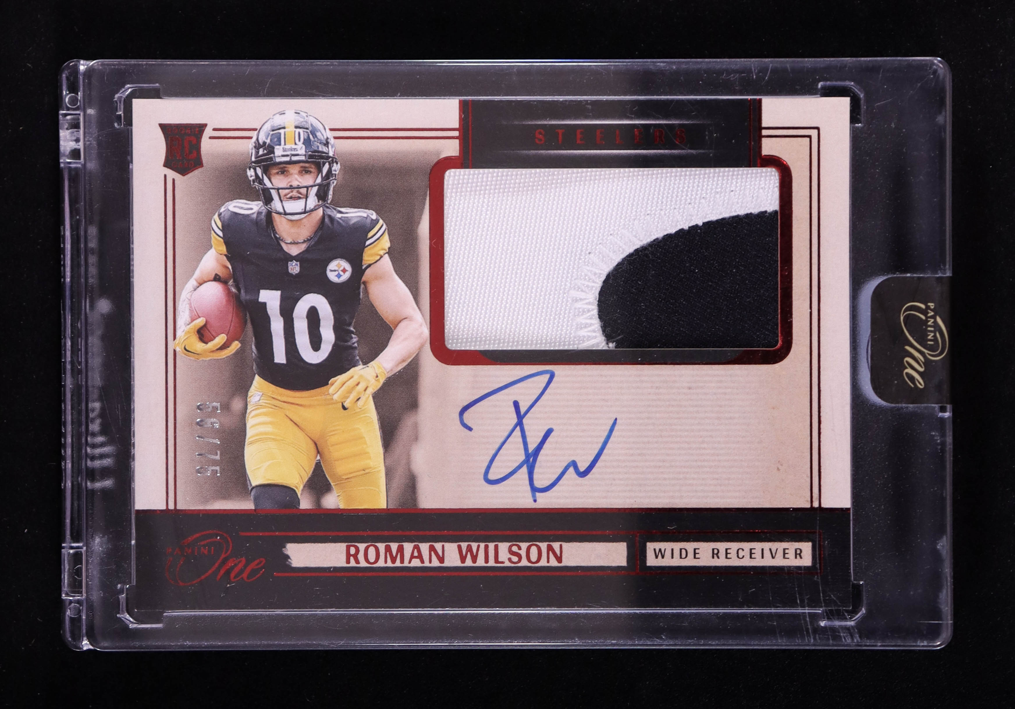 Roman Wilson 2024 Panini One Red #22 JSY AU RC #56/75 at PristineAuction.com Roman Wilson 2024 Panini One Red #22 JSY AU RC #56/75 at PristineAuction.com