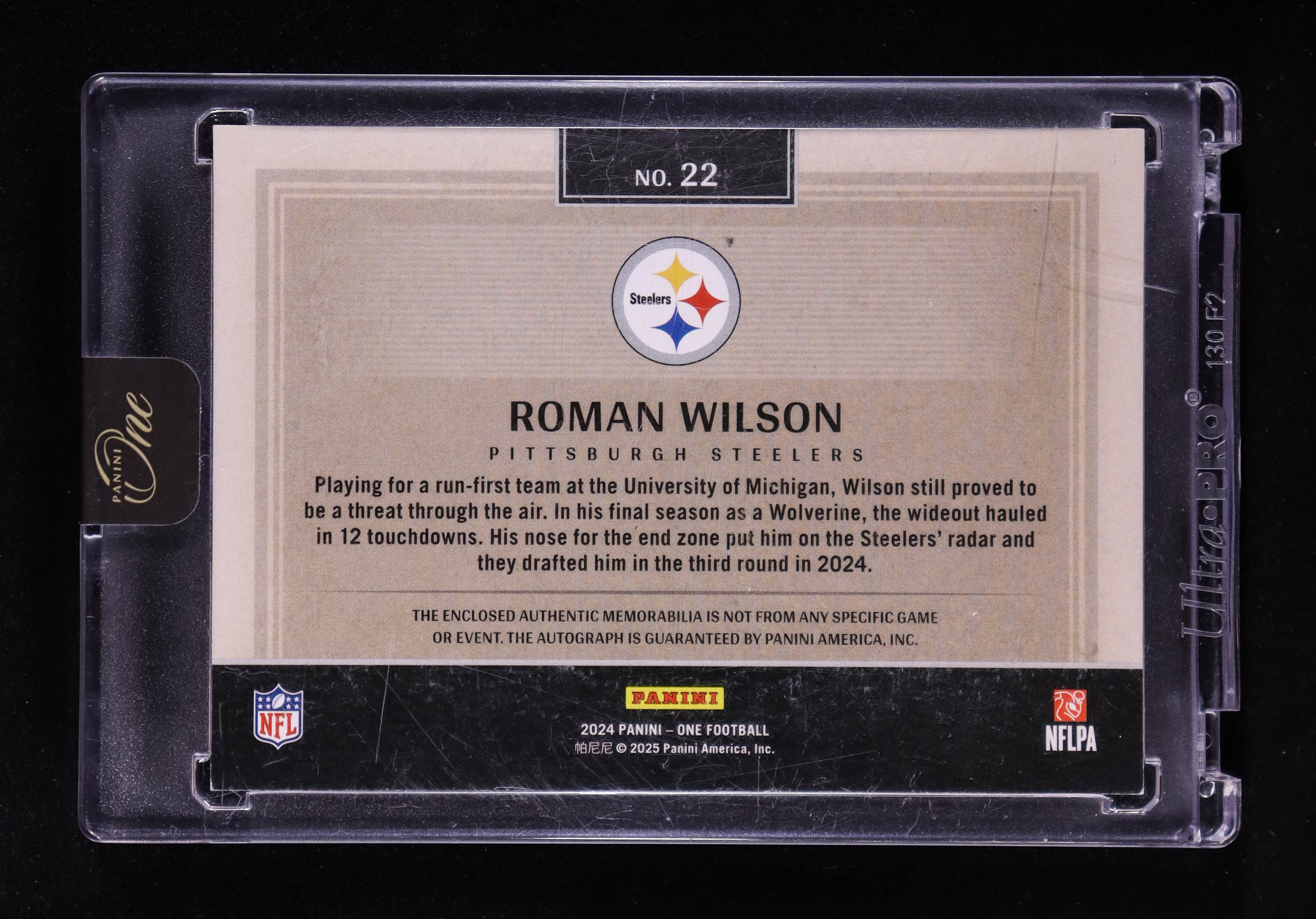 Roman Wilson 2024 Panini One Red #22 JSY AU RC #56/75 at PristineAuction.com Roman Wilson 2024 Panini One Red #22 JSY AU RC #56/75 at PristineAuction.com
