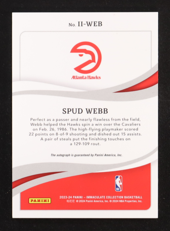Spud Webb 2023-24 Immaculate Collection Immaculate Ink Green #18 #4/5 at PristineAuction.com Spud Webb 2023-24 Immaculate Collection Immaculate Ink Green #18 #4/5 at PristineAuction.com