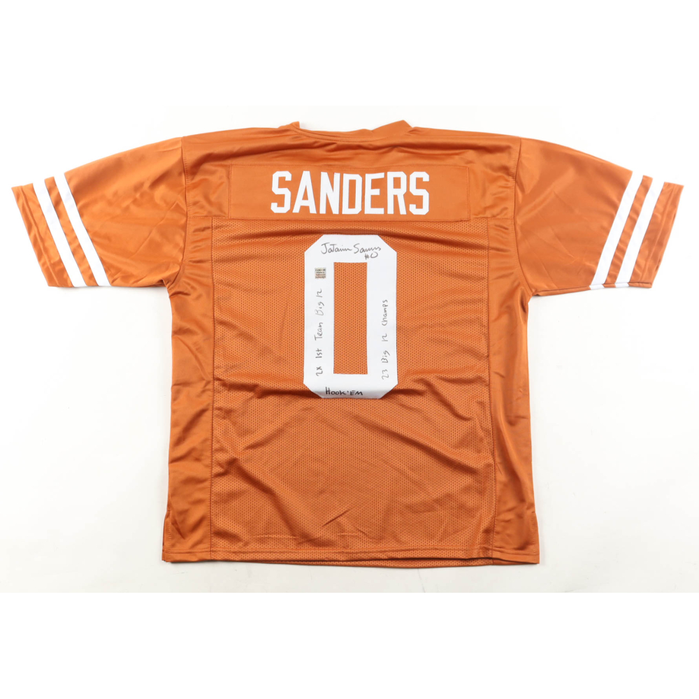 Ja'Tavion Sanders Signed Jersey With Multiple Inscriptions (Playball Ink) at PristineAuction.com