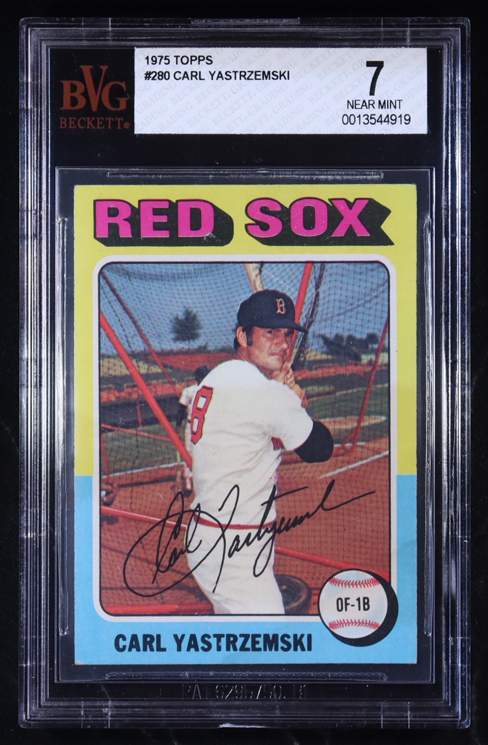 Carl Yastrzemski 1975 Topps #280 (BVG 7) at PristineAuction.com Carl Yastrzemski 1975 Topps #280 (BVG 7) at PristineAuction.com