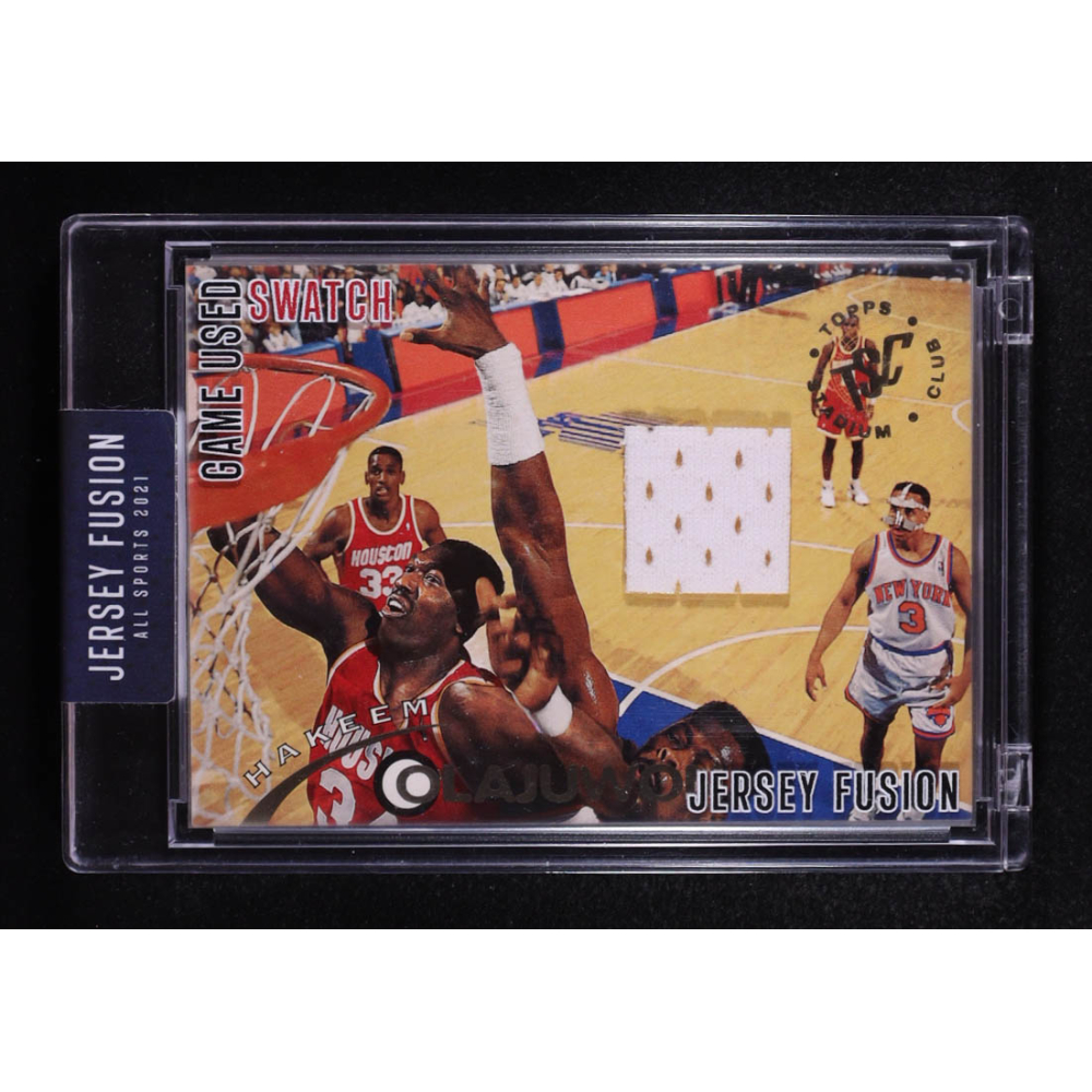 Hakeem Olajuwon 2021 Jersey Fusion '90-91 Game-Used Swatch #JF-HO90 at PristineAuction.com