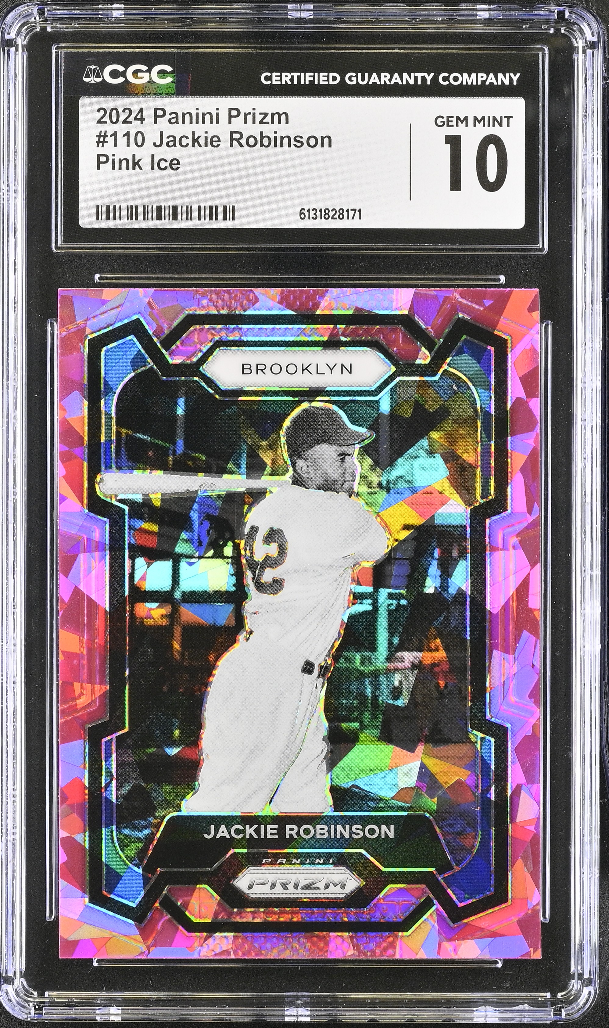 Jackie Robinson 2024 Panini Prizm Pink Ice #110 (CGC 10) at PristineAuction.com Jackie Robinson 2024 Panini Prizm Pink Ice #110 (CGC 10) at PristineAuction.com