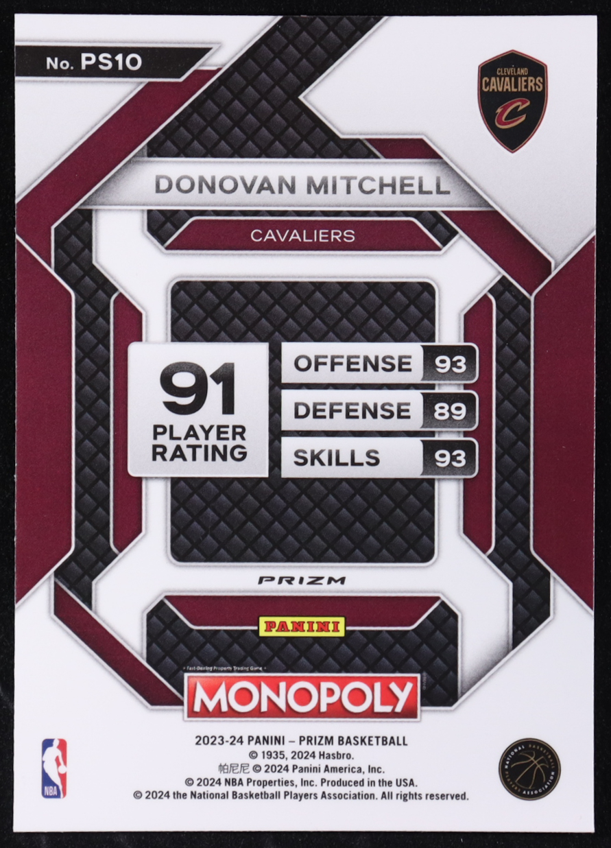 Donovan Mitchell 2023-24 Panini Prizm Monopoly All-Star Purple #PS10 at PristineAuction.com Donovan Mitchell 2023-24 Panini Prizm Monopoly All-Star Purple #PS10 at PristineAuction.com
