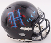 Tank Dell Signed Texans Speed Mini Helmet (JSA & PIA) at PristineAuction.com