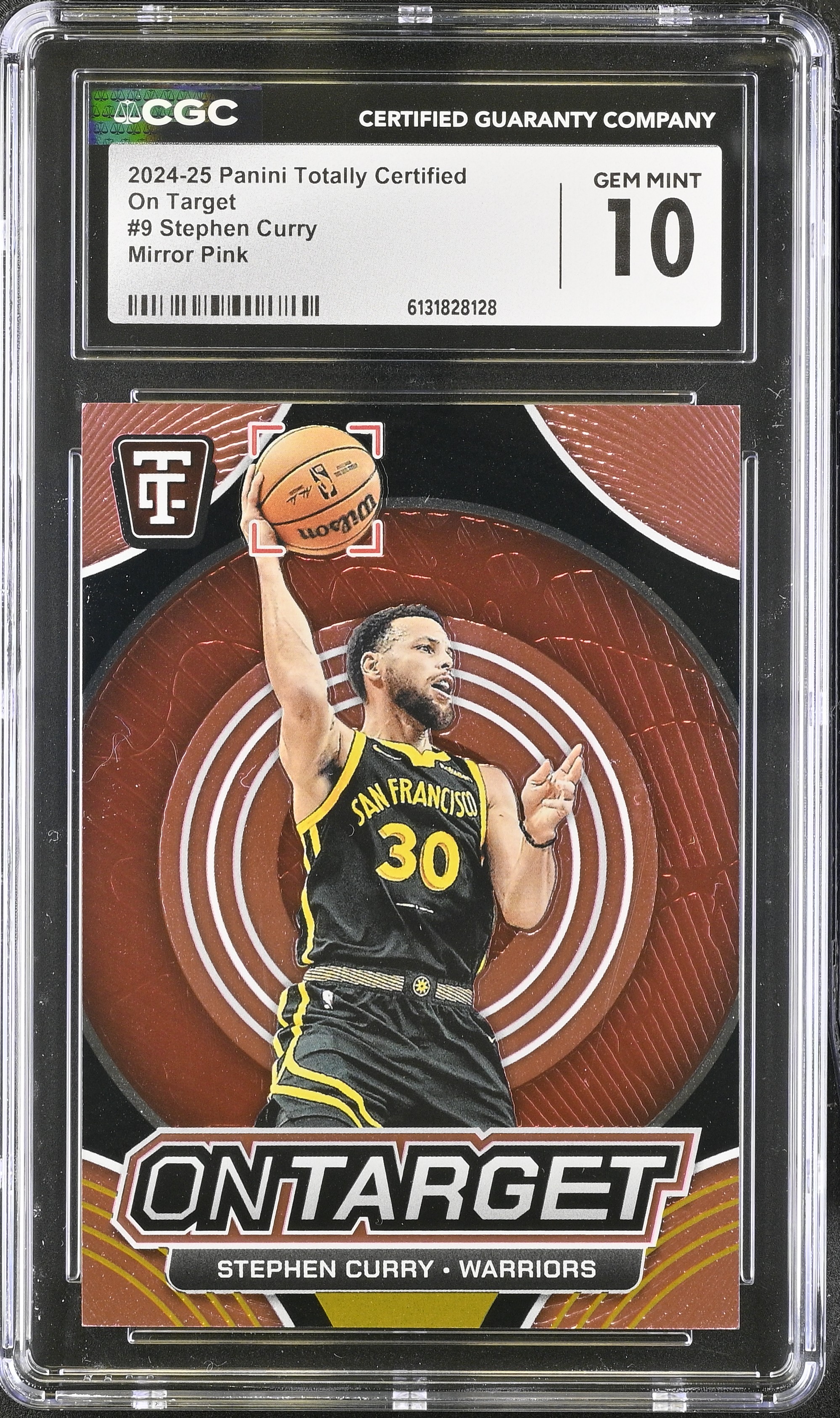 Stephen Curry 2024-25 Panini Totally Certified On Target Mirror Pink #9 #151/199 (CGC 10) at PristineAuction.com Stephen Curry 2024-25 Panini Totally Certified On Target Mirror Pink #9 #151/199 (CGC 10) at PristineAuction.com