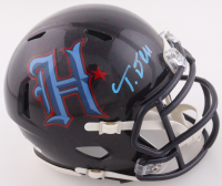 Tank Dell Signed Texans Speed Mini Helmet (JSA & PIA) at PristineAuction.com