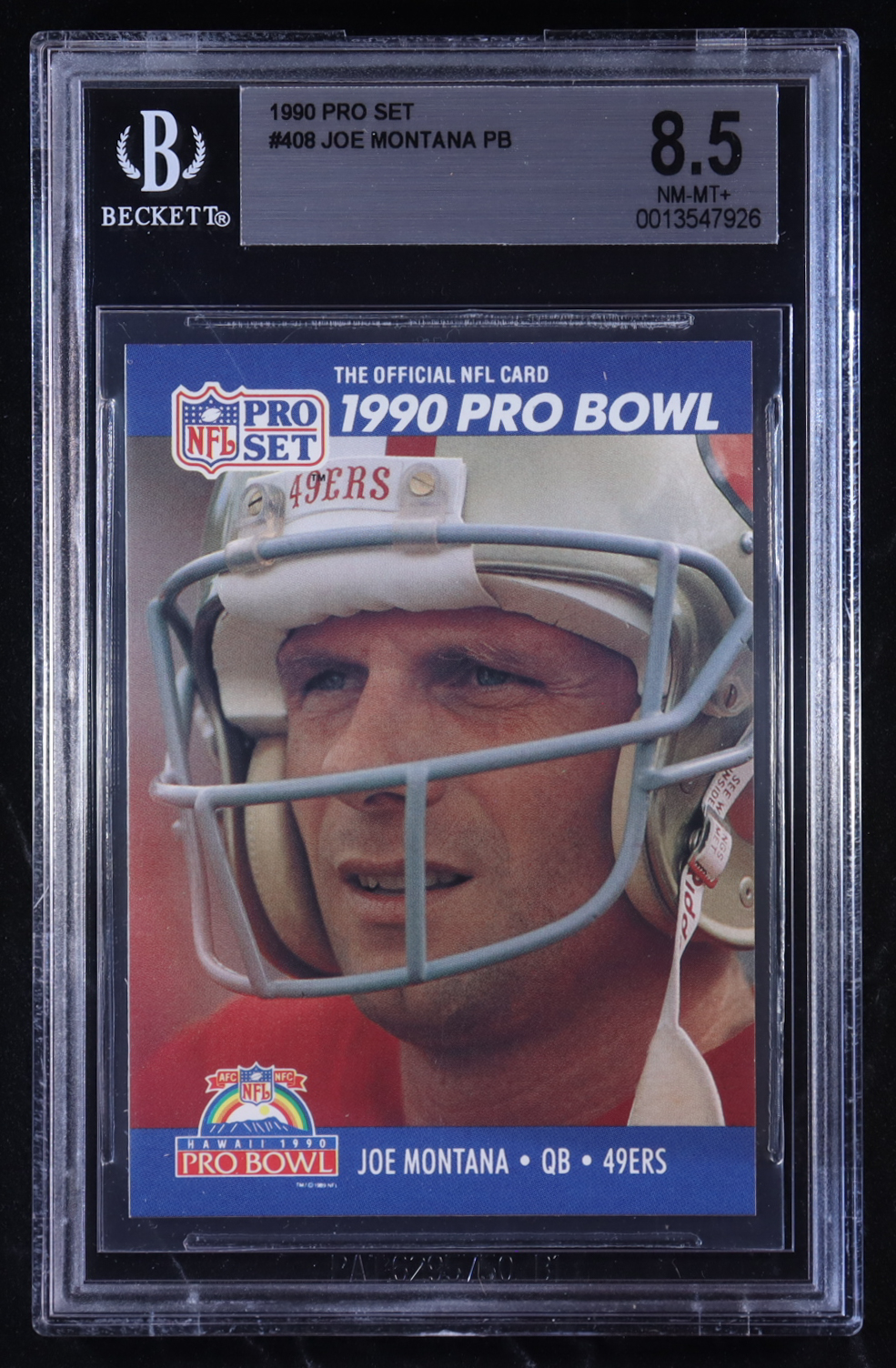 Joe Montana 1990 Pro Set #408 PB (BGS 8.5) at PristineAuction.com Joe Montana 1990 Pro Set #408 PB (BGS 8.5) at PristineAuction.com