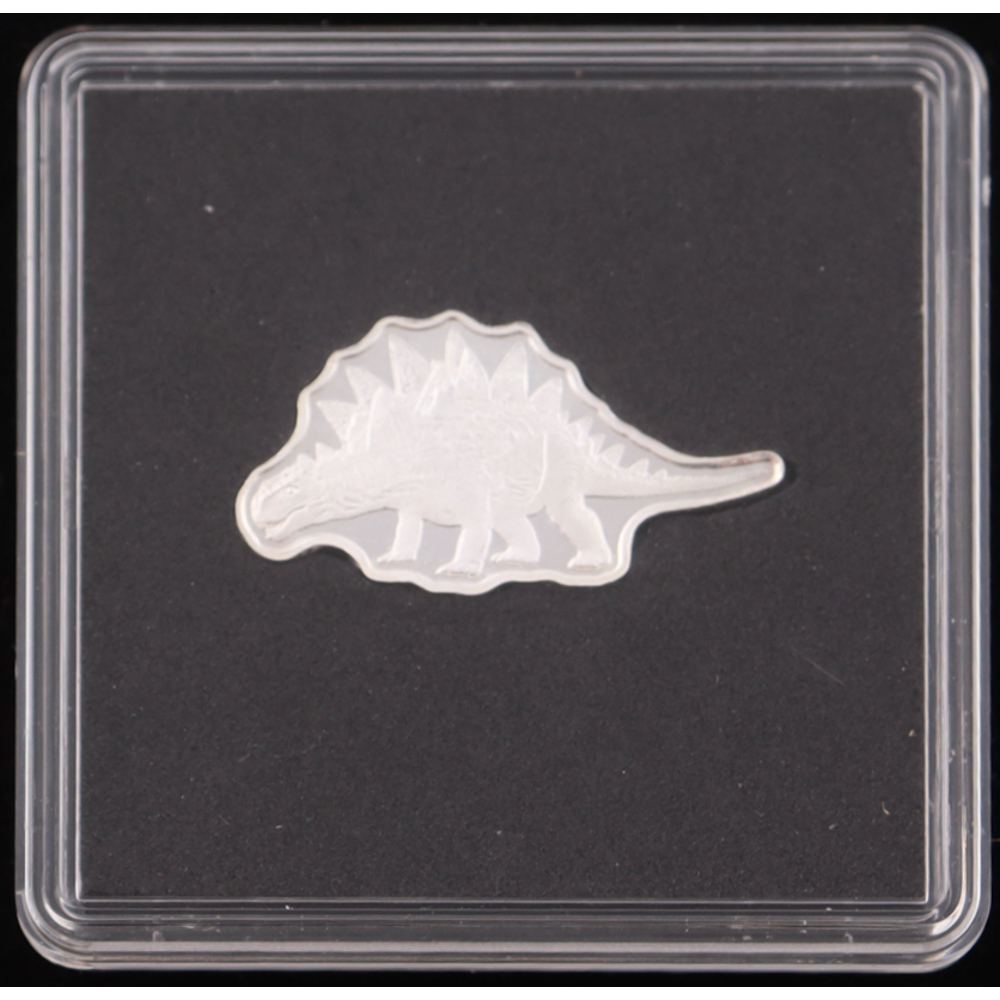 5g .999 Fine Silver Dinosaur Bullion Art Bar at PristineAuction.com