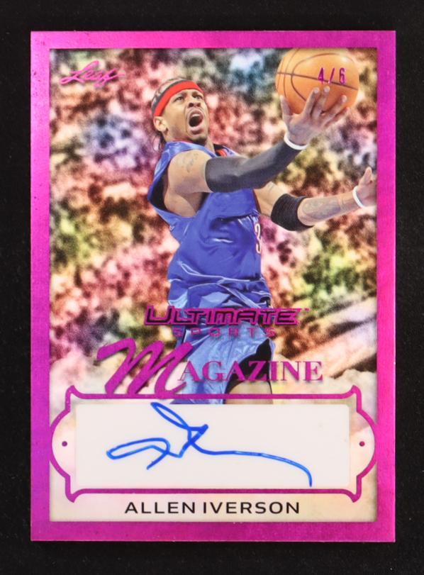 Allen Iverson 2024 Leaf Ultimate Sports Magazine Autographs Pink #USMAI1 #4/6 at PristineAuction.com Allen Iverson 2024 Leaf Ultimate Sports Magazine Autographs Pink #USMAI1 #4/6 at PristineAuction.com