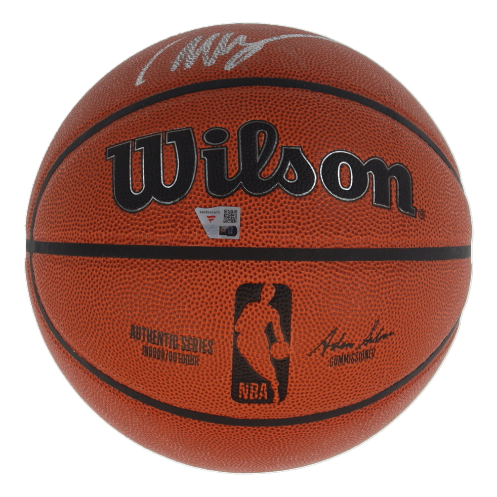 Victor Wembanyama Signed NBA Basketball (Fanatics) at PristineAuction.com Victor Wembanyama Signed NBA Basketball (Fanatics) at PristineAuction.com
