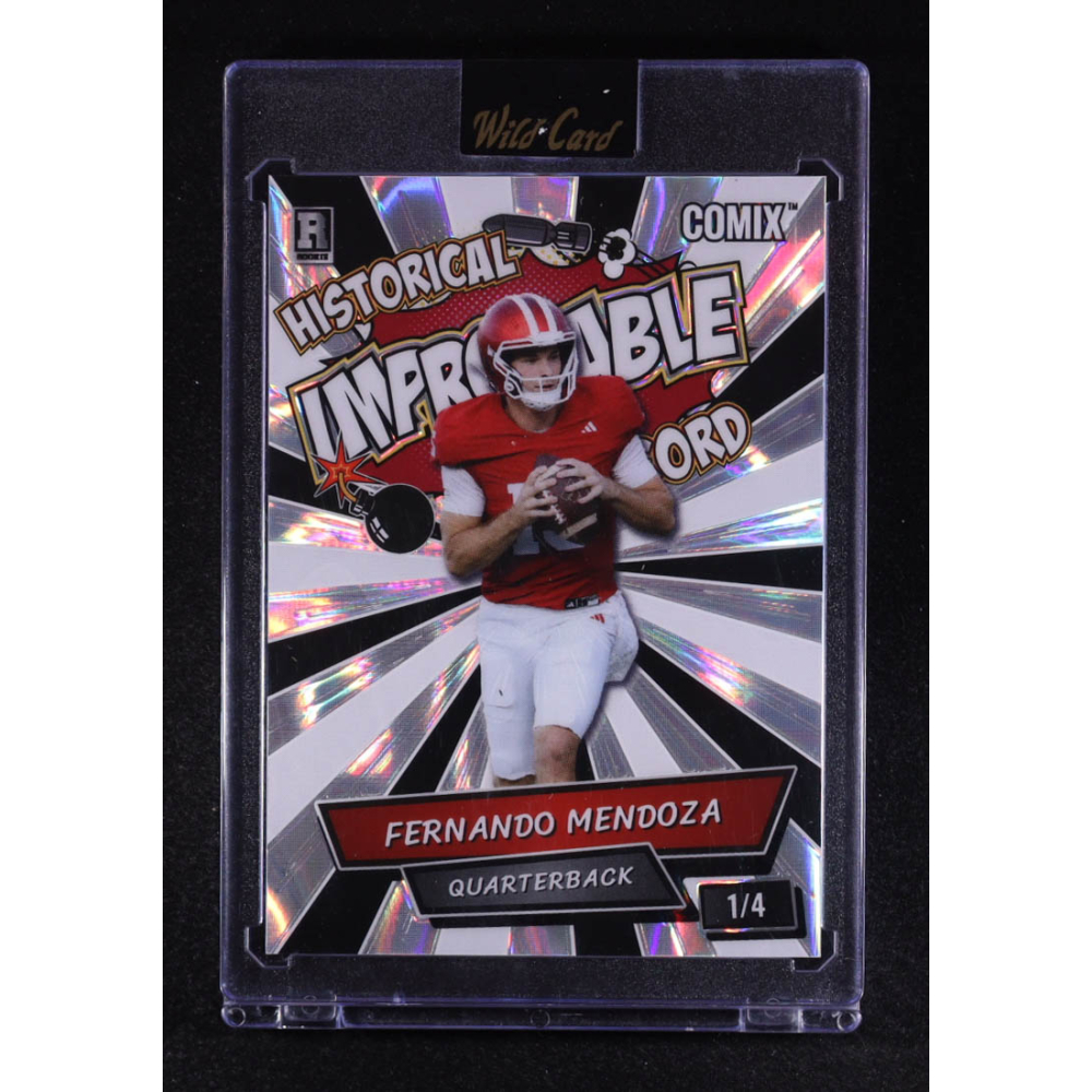 Fernando Mendoza 2025 Wild Card Comix Improbable Lava #FM01 #1/4 RC at PristineAuction.com