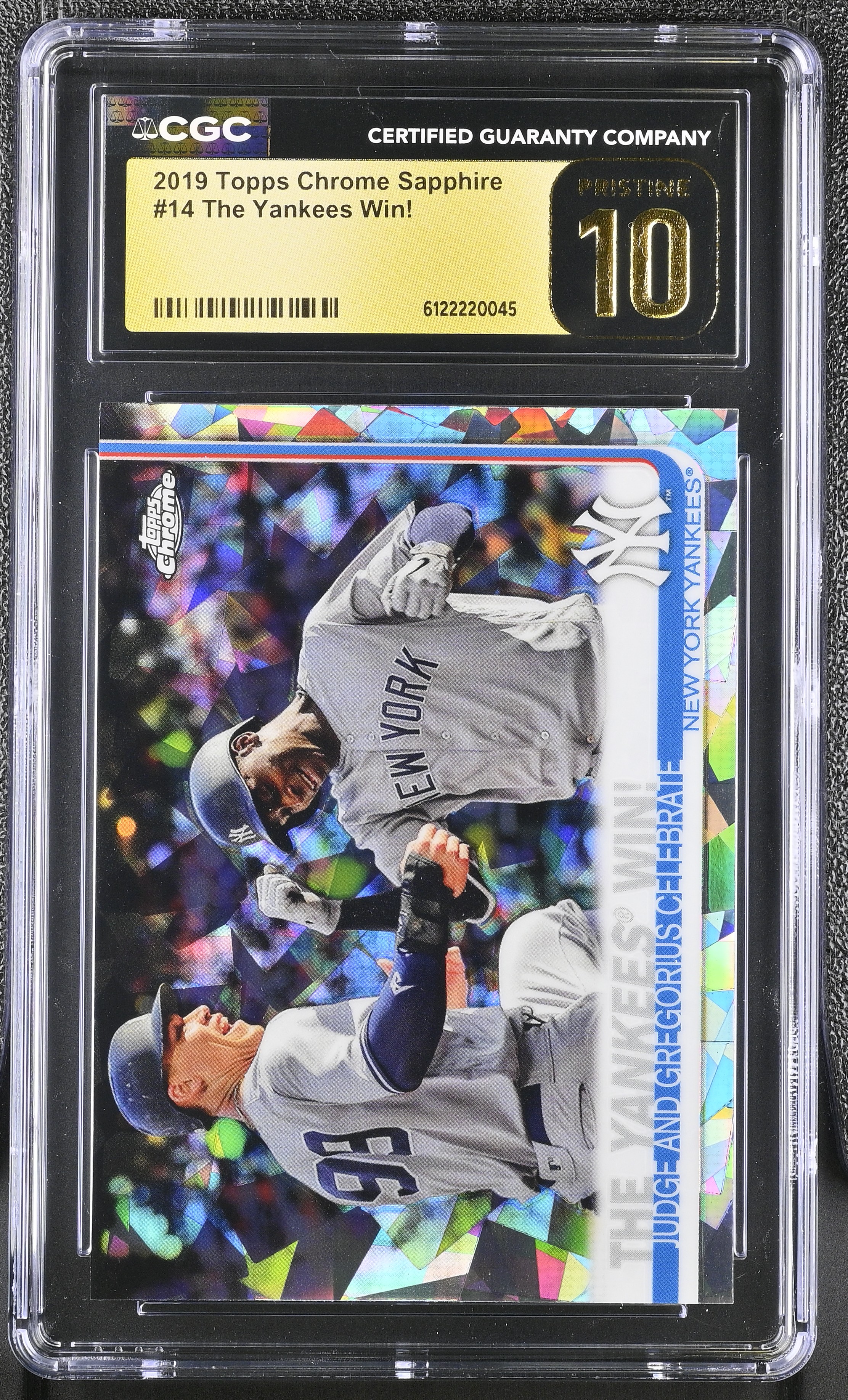 The Yankees Win! 2019 Topps Chrome Sapphire #14 (CGC 10 | Black Label) at PristineAuction.com The Yankees Win! 2019 Topps Chrome Sapphire #14 (CGC 10 | Black Label) at PristineAuction.com