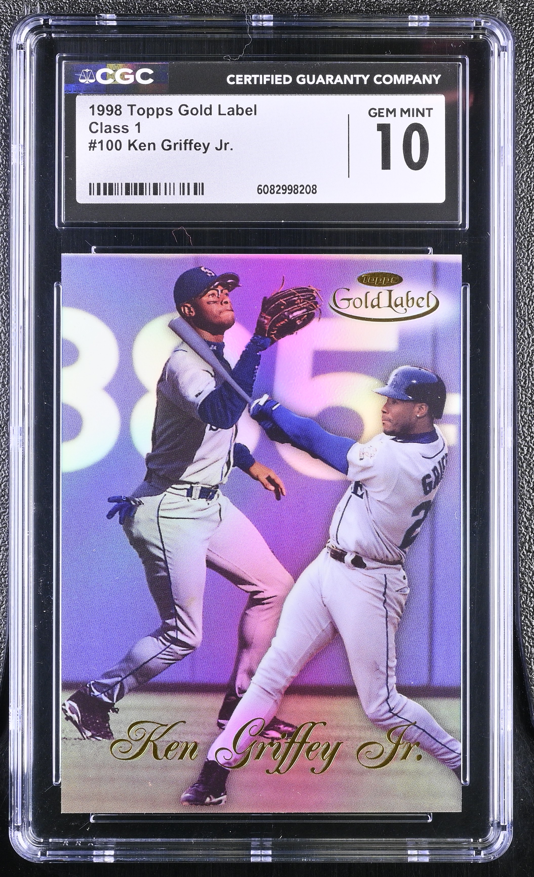 Ken Griffey Jr. 1998 Topps Gold Label Class 1 #100 (CGC 10) at PristineAuction.com Ken Griffey Jr. 1998 Topps Gold Label Class 1 #100 (CGC 10) at PristineAuction.com