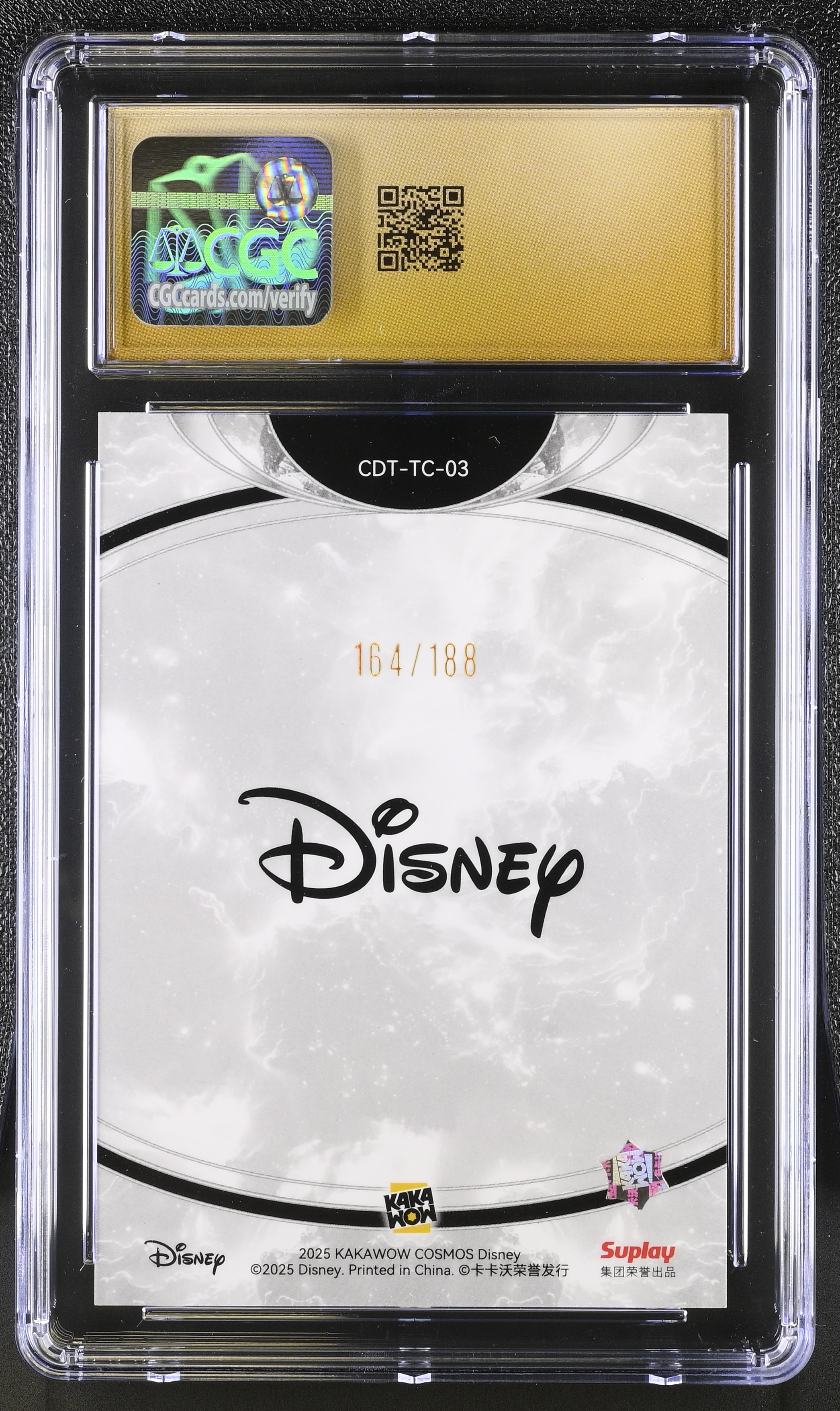 Mickey Mouse 2025 Kakawow Cosmos Disney Chill With Disney Cosmos #03 #164/188 (CGC 10 | Black Label) at PristineAuction.com Mickey Mouse 2025 Kakawow Cosmos Disney Chill With Disney Cosmos #03 #164/188 (CGC 10 | Black Label) at PristineAuction.com