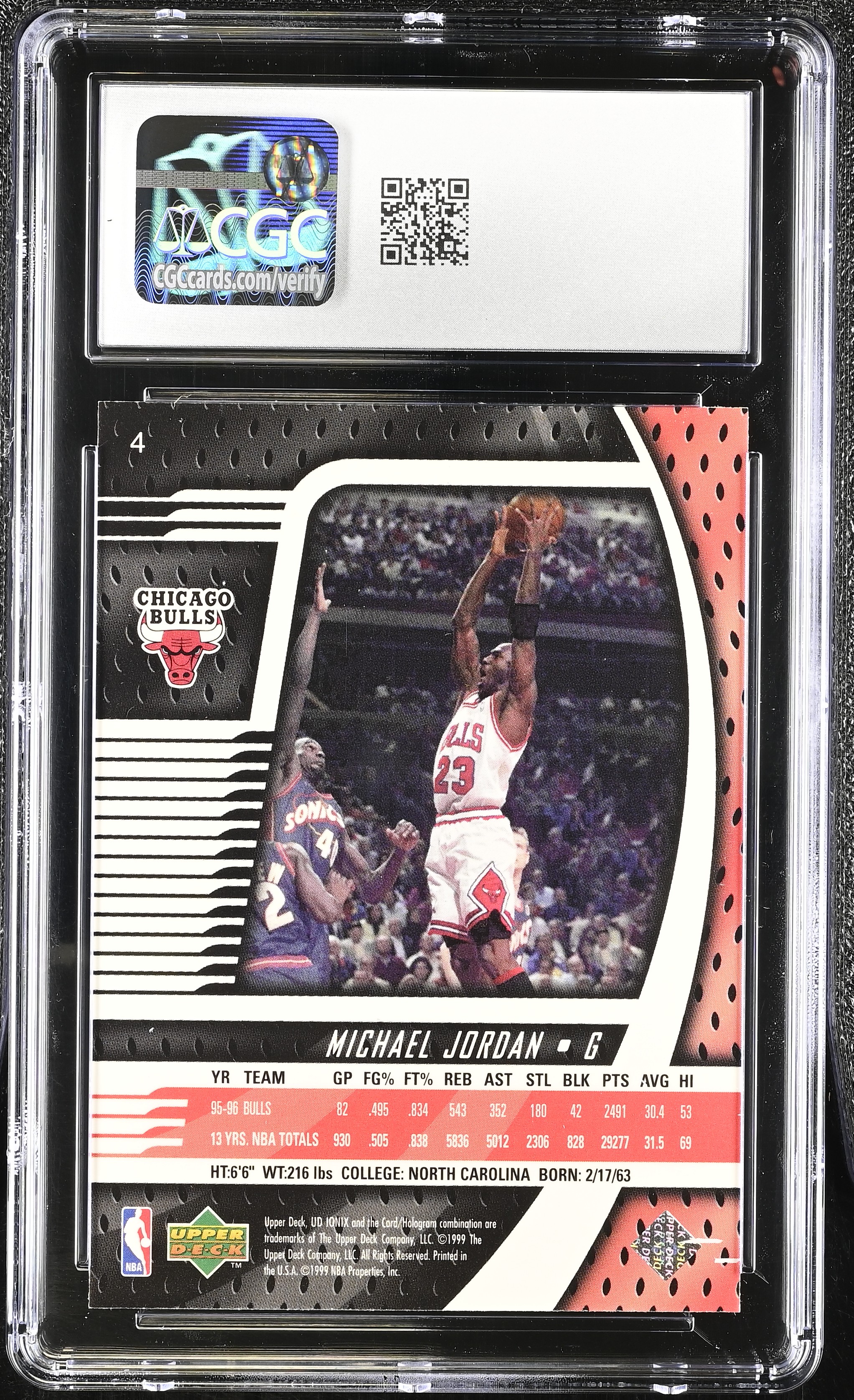 Michael Jordan 1998-99 Ud Ionix #4 (CGC 10) at PristineAuction.com Michael Jordan 1998-99 Ud Ionix #4 (CGC 10) at PristineAuction.com