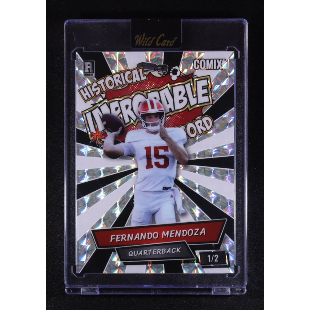 Fernando Mendoza 2025 Wild Card Comix Improbable Mosaic #FM04 #1/2 RC at PristineAuction.com
