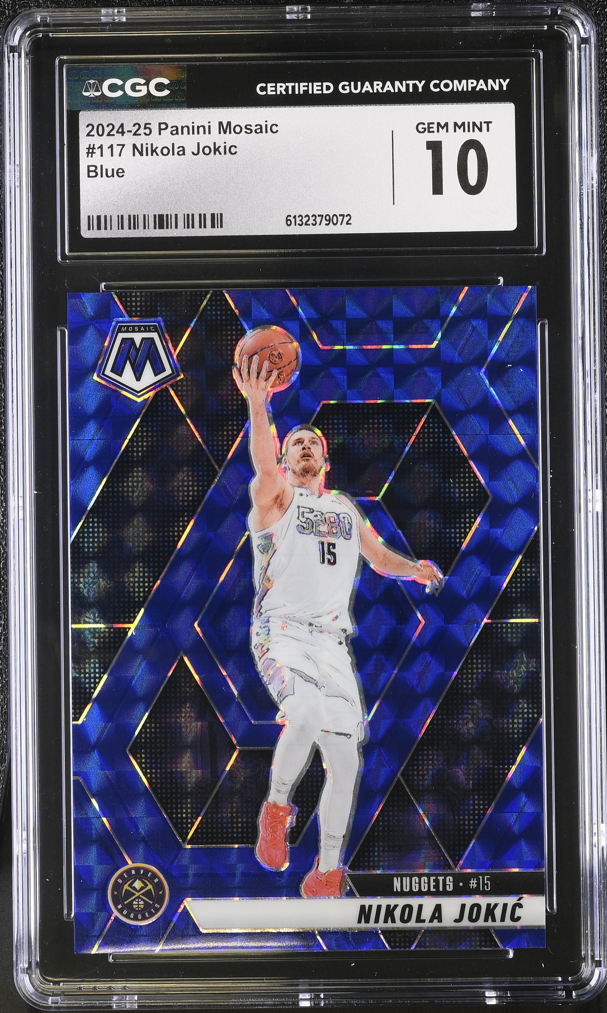 Nikola Jokic 2024-25 Panini Mosaic Blue #117 #189/199 (CGC 10) at PristineAuction.com Nikola Jokic 2024-25 Panini Mosaic Blue #117 #189/199 (CGC 10) at PristineAuction.com