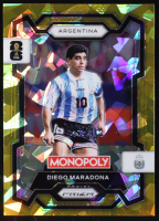 Diego Maradona 2026 Panini Prizm Monopoly World Cup Gold Cracked Ice Prizims #3 at PristineAuction.com