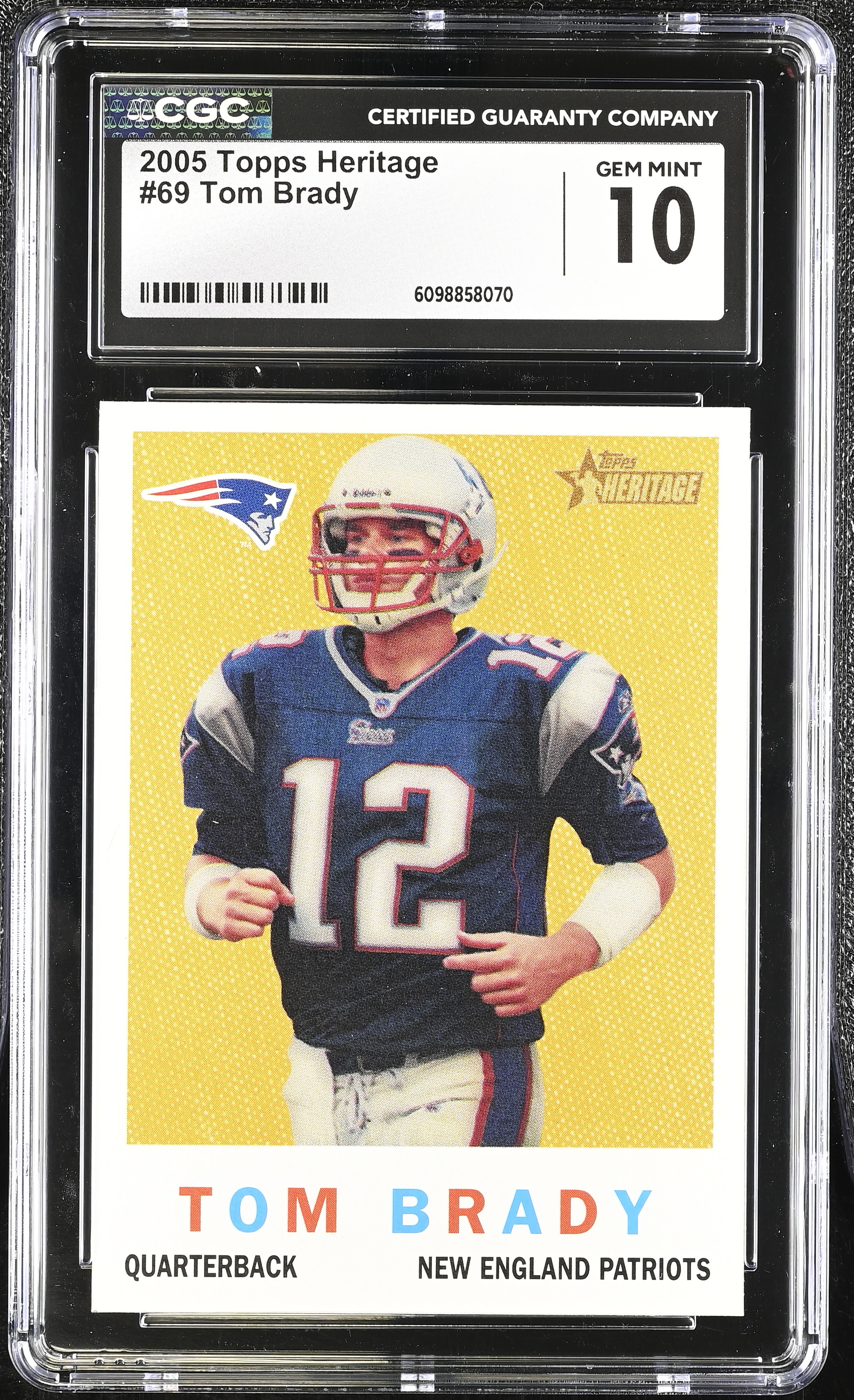 Tom Brady 2005 Topps Heritage #69 (CGC 10) at PristineAuction.com Tom Brady 2005 Topps Heritage #69 (CGC 10) at PristineAuction.com
