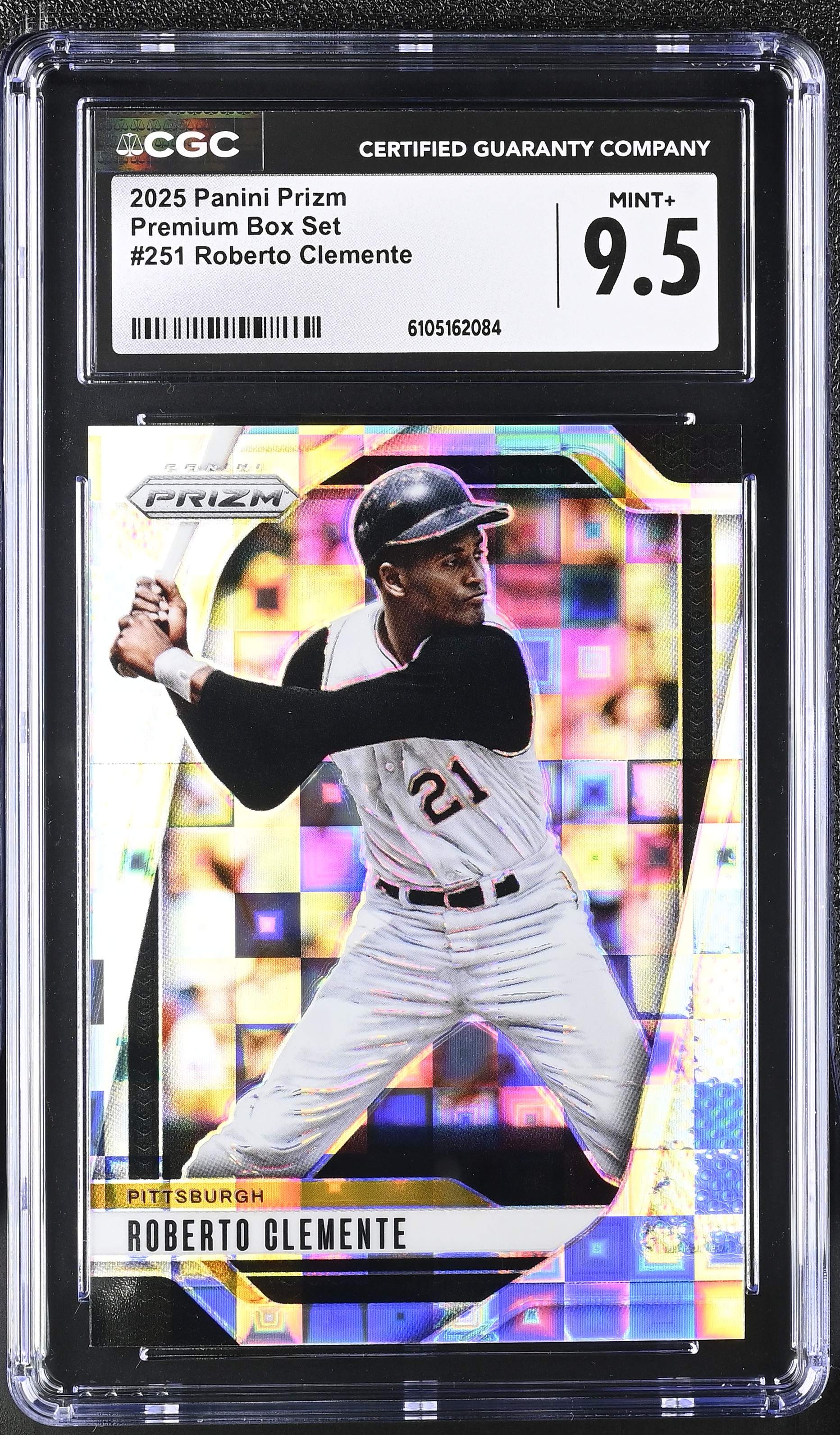 Roberto Clemente 2025 Panini Prizm Premium Box Set #251 #140/199 (CGC 9.5) at PristineAuction.com Roberto Clemente 2025 Panini Prizm Premium Box Set #251 #140/199 (CGC 9.5) at PristineAuction.com