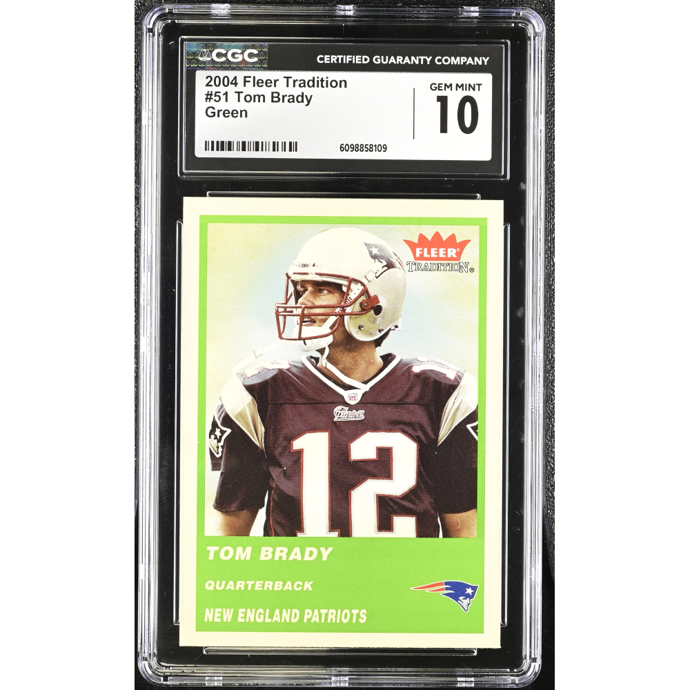 Tom Brady 2004 Fleer Tradition Green #51 (CGC 10) at PristineAuction.com