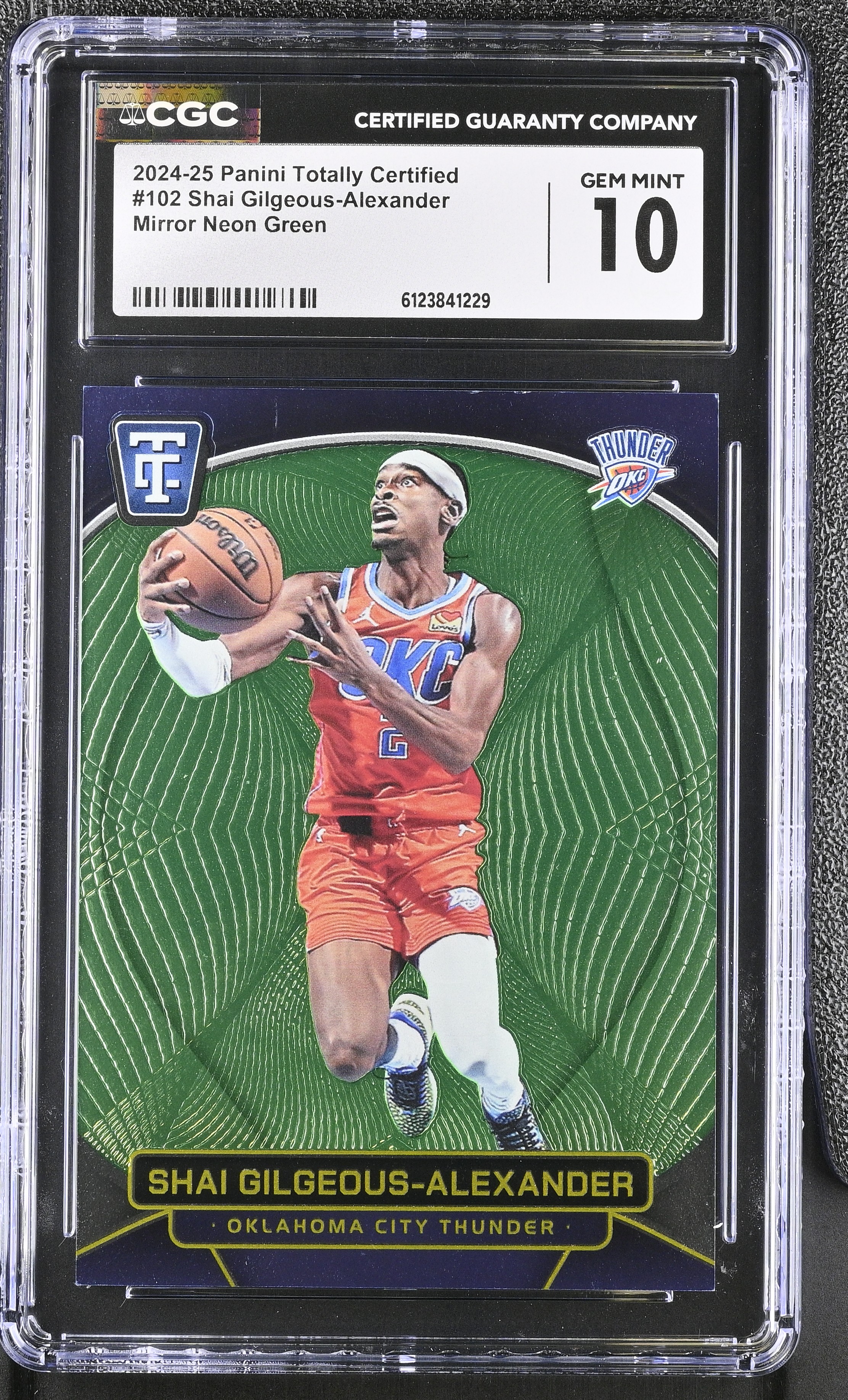 Shai Gilgeous-alexander 2024-25 Panini Totally Certified Mirror Neon Green #102 #87/99 (CGC 10) at PristineAuction.com Shai Gilgeous-alexander 2024-25 Panini Totally Certified Mirror Neon Green #102 #87/99 (CGC 10) at PristineAuction.com