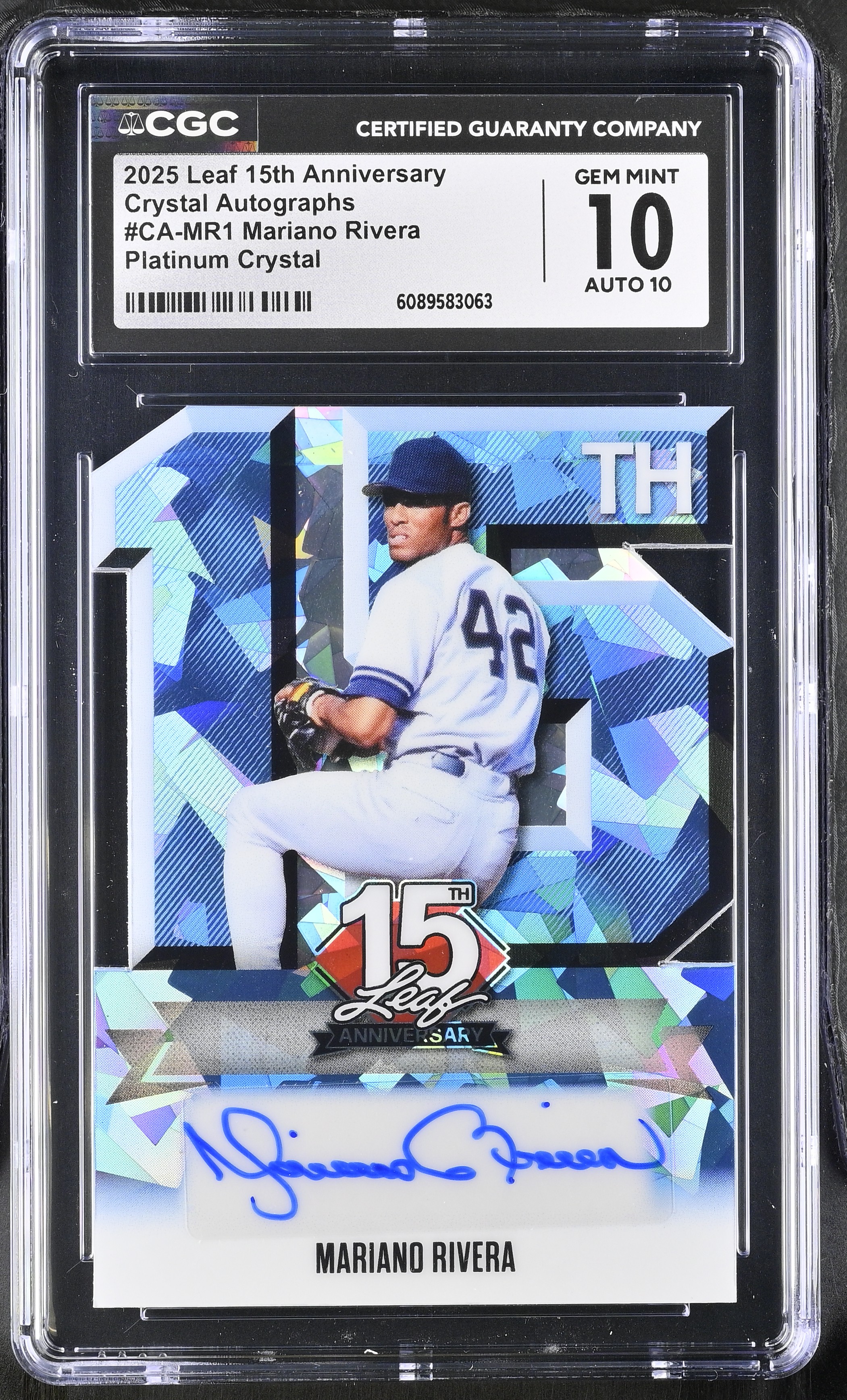 Mariano Rivera 2025 Leaf 15th Anniversary Crystal Autographs Platinum Crystal #1 #1/1 (CGC 10 | Autograph Grade 10) at PristineAuction.com Mariano Rivera 2025 Leaf 15th Anniversary Crystal Autographs Platinum Crystal #1 #1/1 (CGC 10 | Autograph Grade 10) at PristineAuction.com