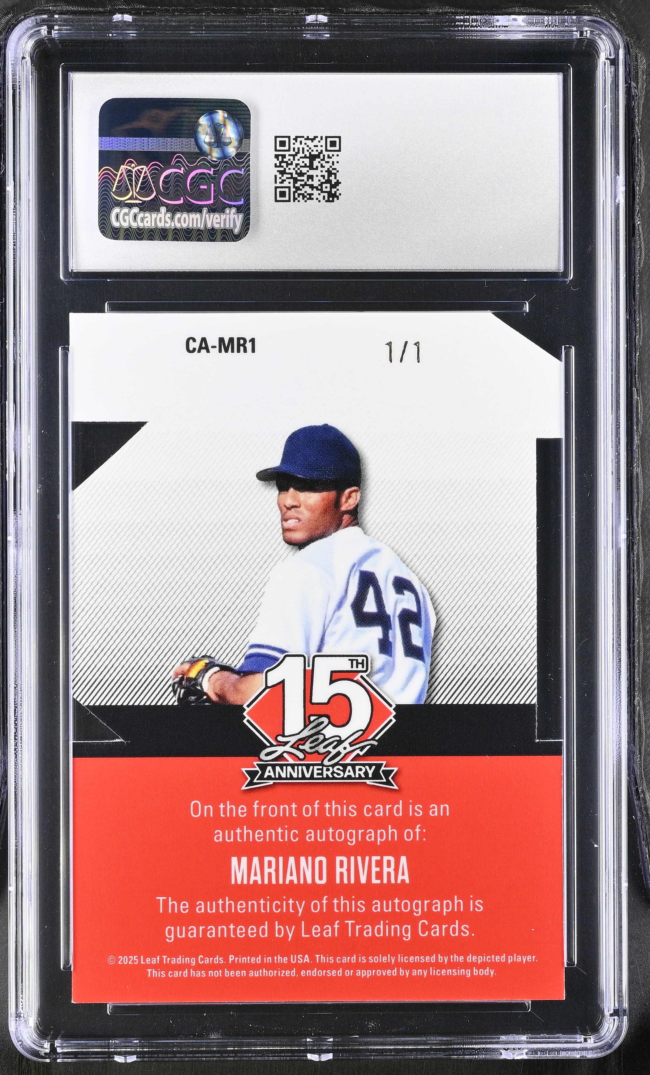 Mariano Rivera 2025 Leaf 15th Anniversary Crystal Autographs Platinum Crystal #1 #1/1 (CGC 10 | Autograph Grade 10) at PristineAuction.com Mariano Rivera 2025 Leaf 15th Anniversary Crystal Autographs Platinum Crystal #1 #1/1 (CGC 10 | Autograph Grade 10) at PristineAuction.com