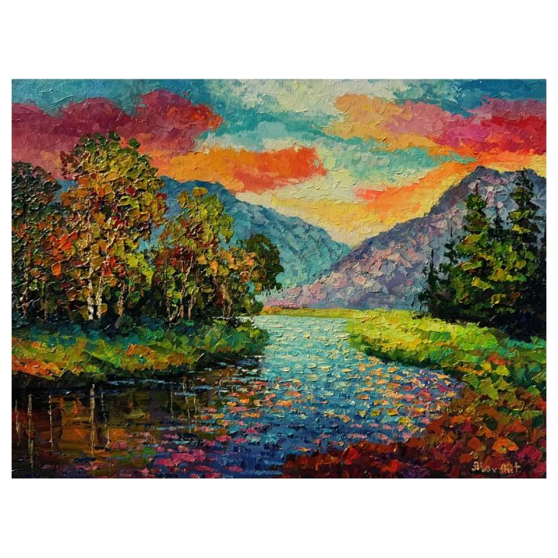 "Sunset Meadow" 18x24 Original Oil Painting on Canvas by Alexander Antanenka (Artova) at PristineAuction.com "Sunset Meadow" 18x24 Original Oil Painting on Canvas by Alexander Antanenka (Artova) at PristineAuction.com