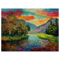 "Sunset Meadow" 18x24 Original Oil Painting on Canvas by Alexander Antanenka (Artova) at PristineAuction.com