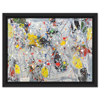 "Untitled" 22x28 Custom Framed Original Acrylic Painting by Jenik Cook (Artova) at PristineAuction.com