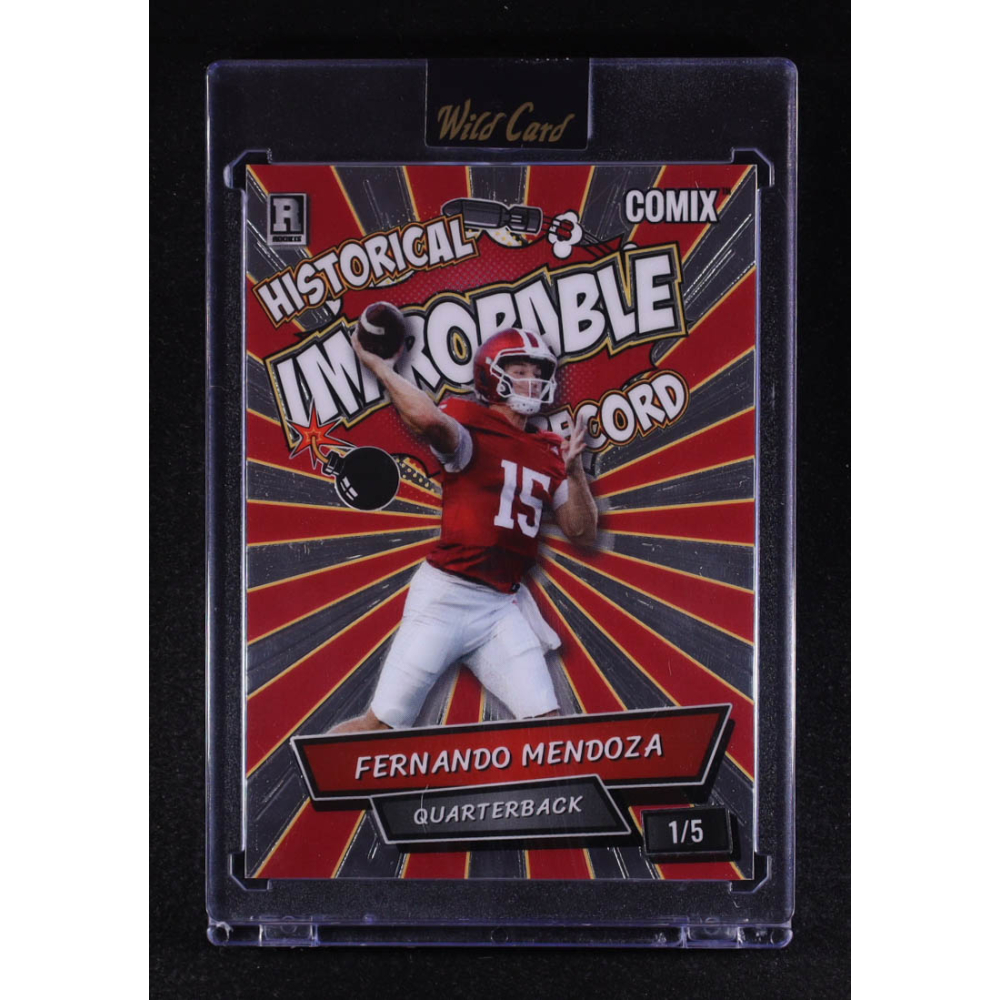 Fernando Mendoza 2025 Wild Card Comix Improbable #FM03 #1/5 RC at PristineAuction.com
