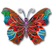 "Butterfly" 9x12 Original Painting on Cut Steel (Artova) at PristineAuction.com