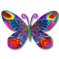 "Butterfly" 8x12 Original Painting on Cut Steel (Artova) at PristineAuction.com