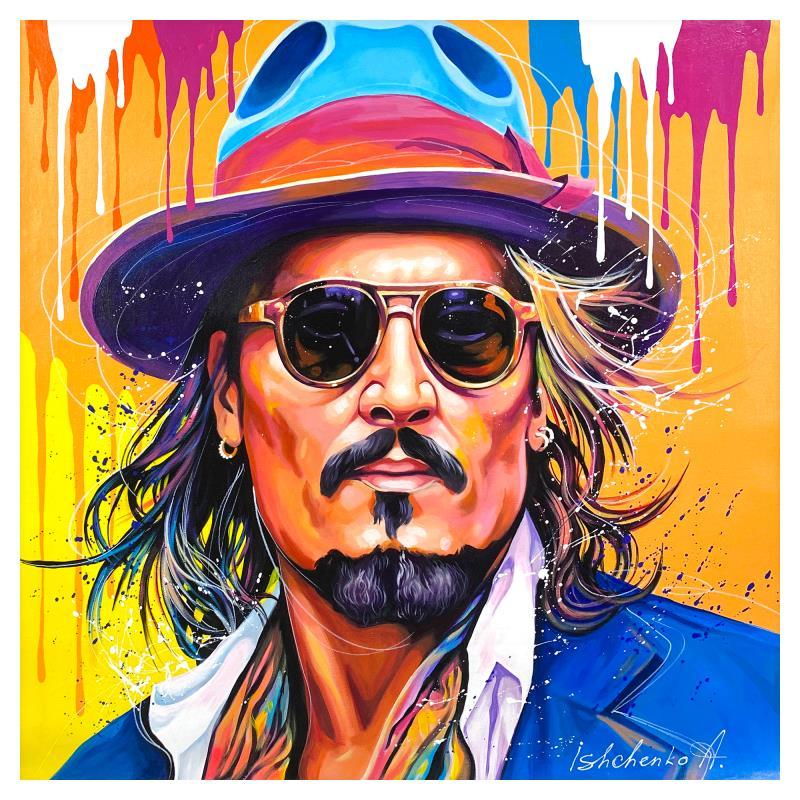 "Johnny Depp" 36x36 Original Acrylic Painting on Canvas by Alexander Ishchenko (Artova) at PristineAuction.com "Johnny Depp" 36x36 Original Acrylic Painting on Canvas by Alexander Ishchenko (Artova) at PristineAuction.com