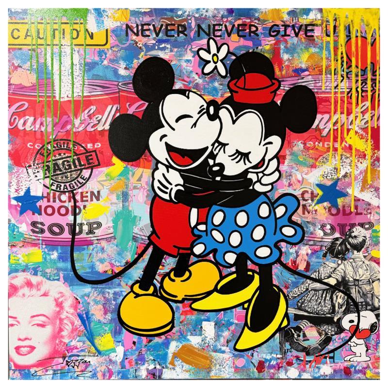 "Never Give Up" 38x38 Unique Mixed Media Acrylic on Gallery Wrapped Canvas by Jozza (Artova) at PristineAuction.com "Never Give Up" 38x38 Unique Mixed Media Acrylic on Gallery Wrapped Canvas by Jozza (Artova) at PristineAuction.com