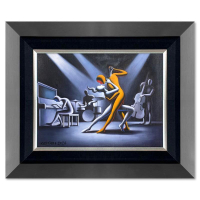 "Deep in the Night" 27x33 Custom Framed Original Oil Painting on Canvas by Mark Kostabi (Artova) at PristineAuction.com