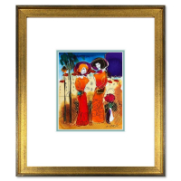 "Untitled" 15x13 Custom Framed Original Mixed Media Watercolor Painting by Moshe Leider (Artova) at PristineAuction.com