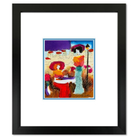 "Untitled" 15x13 Custom Framed Original Mixed Media Watercolor Painting by Moshe Leider (Artova) at PristineAuction.com