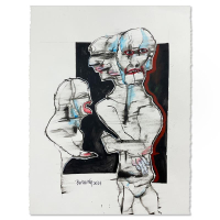 "Untitled" 30x22 Original Painting on Paper by Milton Berwin (Artova) at PristineAuction.com