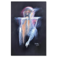 "Untitled" 30x22 Original Pastel Drawing on Paper by Milton Berwin (Artova) at PristineAuction.com
