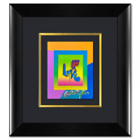 "Love" 24x22 Custom Framed One-of-a-Kind Acrylic Mixed Media by Peter Max (Artova) at PristineAuction.com