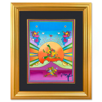 "The Young" 35x29 Custom Framed One-of-a-Kind Mixed Media by Peter Max (Artova) at PristineAuction.com
