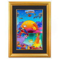 "New Horizon" 48x36 Custom Framed One-of-a-Kind Mixed Media by Peter Max (Artova) at PristineAuction.com