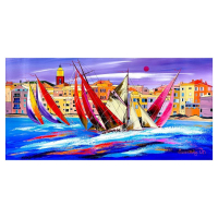 "Untitled" 24x48 Original Acrylic Painting on Canvas by Natalia Sinkovsky (Artova) at PristineAuction.com