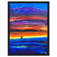"Whale Tail" 43x33 Custom Framed Original Acrylic Painting on Canvas by Wyland (Artova) at PristineAuction.com