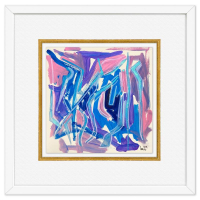 "Untitled" 18x18 Custom Framed Original Painting on Paper by Yuroz (Artova) at PristineAuction.com