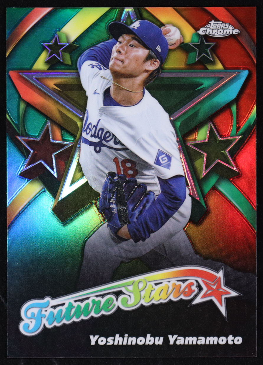 Yoshinobu Yamamoto 2025 Topps Chrome Future Stars #FS6 at PristineAuction.com Yoshinobu Yamamoto 2025 Topps Chrome Future Stars #FS6 at PristineAuction.com