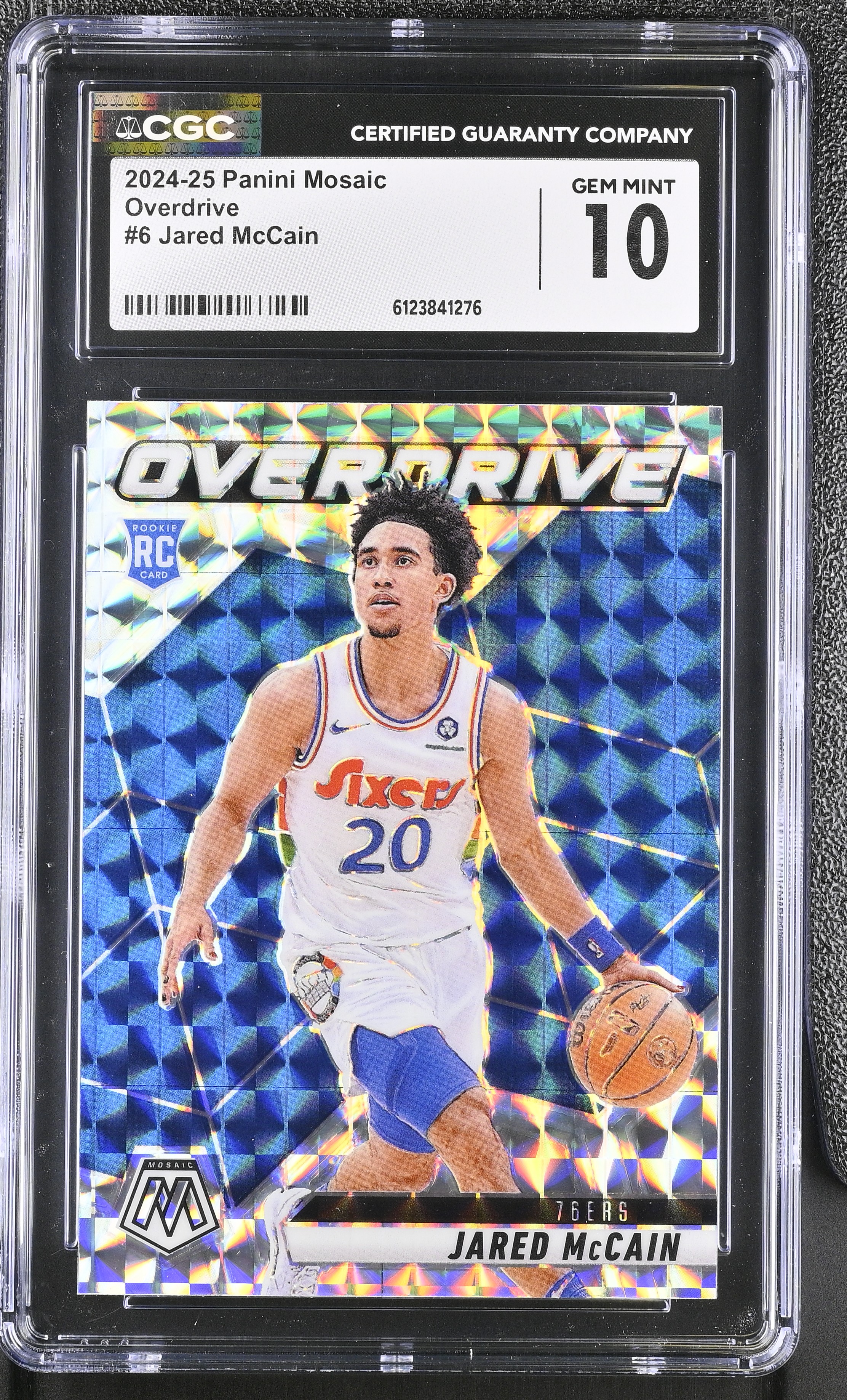 Jared Mccain 2024-25 Panini Mosaic Overdrive #6 RC (CGC 10) at PristineAuction.com Jared Mccain 2024-25 Panini Mosaic Overdrive #6 RC (CGC 10) at PristineAuction.com